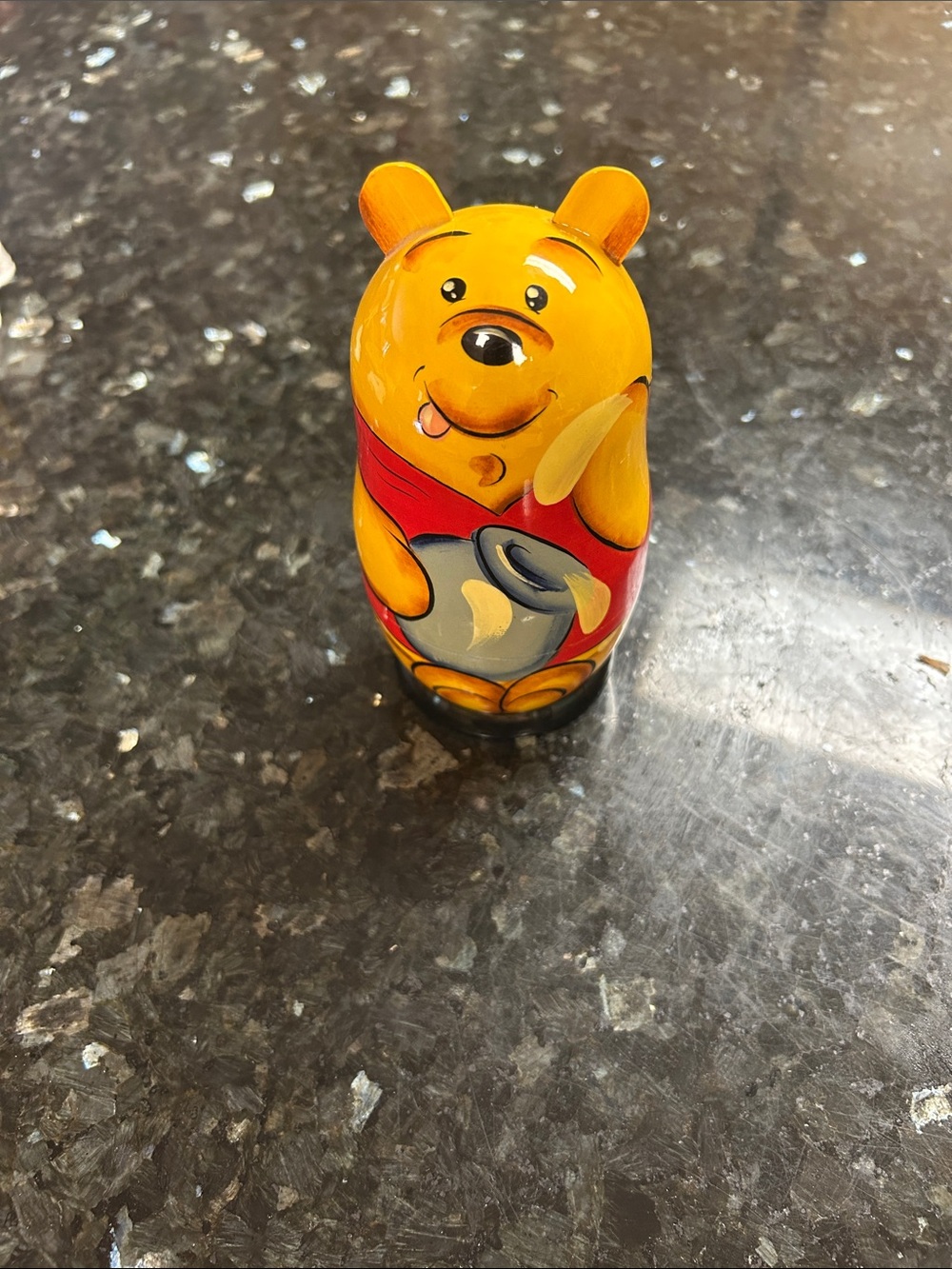 Yellow Bear Nesting Toy with Red Shirt - Cute Kids Figure